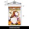 G128 Combo Pack Garden Flag Hanger 14IN & Garden Flag Trick or Treat Witch Hat Gnome with Broom 12x18IN Printed Double Sided Blockout Fabric